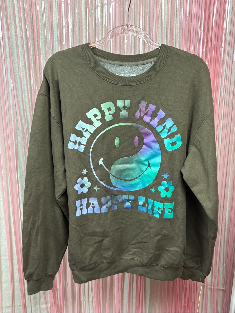 Smiley x Deser Dreamer Happy Mind Happy Life sweatshirt! L - Picture 2 of 7